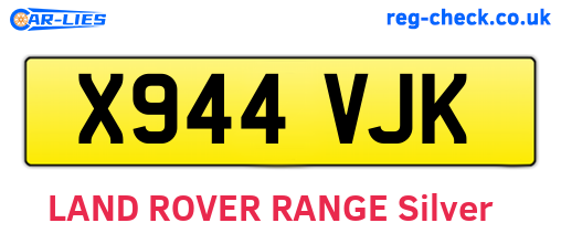 X944VJK are the vehicle registration plates.