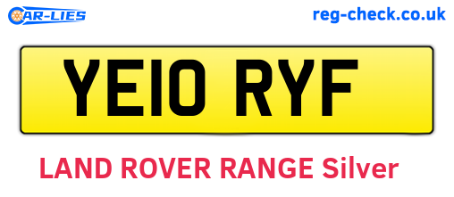 YE10RYF are the vehicle registration plates.