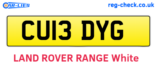 CU13DYG are the vehicle registration plates.