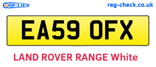 EA59OFX are the vehicle registration plates.