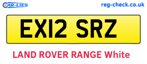 EX12SRZ are the vehicle registration plates.