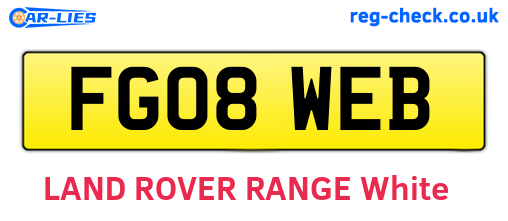 FG08WEB are the vehicle registration plates.
