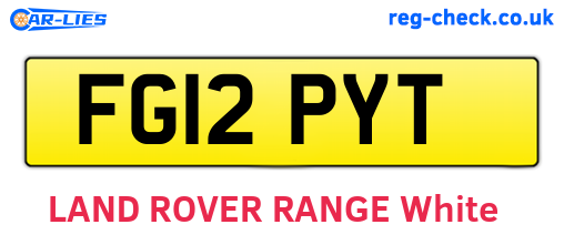FG12PYT are the vehicle registration plates.