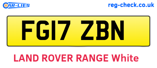 FG17ZBN are the vehicle registration plates.