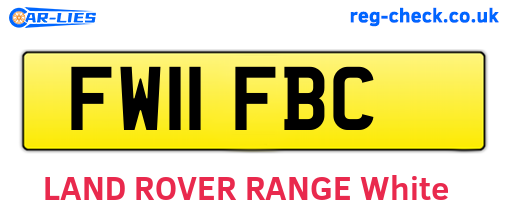 FW11FBC are the vehicle registration plates.