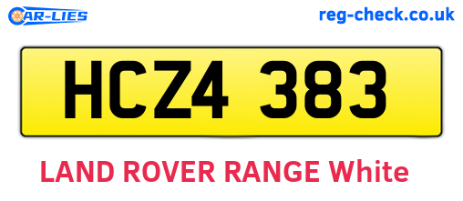 HCZ4383 are the vehicle registration plates.