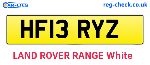 HF13RYZ are the vehicle registration plates.