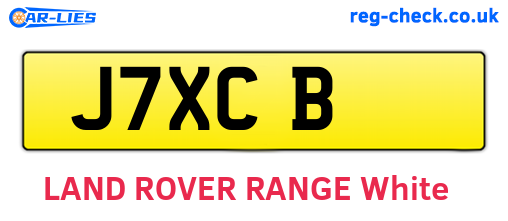 J7XCB are the vehicle registration plates.