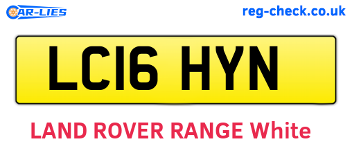 LC16HYN are the vehicle registration plates.