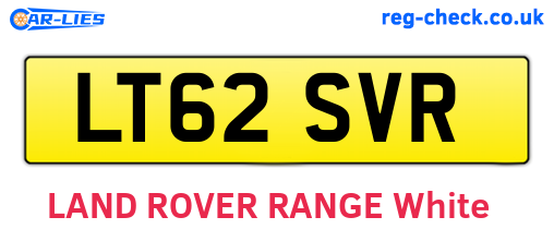 LT62SVR are the vehicle registration plates.