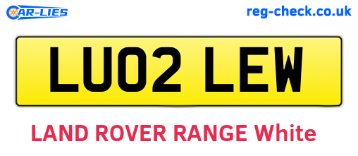 LU02LEW are the vehicle registration plates.