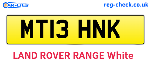 MT13HNK are the vehicle registration plates.