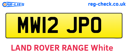 MW12JPO are the vehicle registration plates.