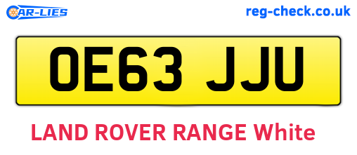 OE63JJU are the vehicle registration plates.