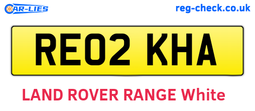 RE02KHA are the vehicle registration plates.