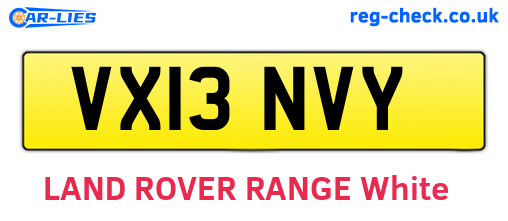 VX13NVY are the vehicle registration plates.