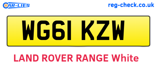 WG61KZW are the vehicle registration plates.
