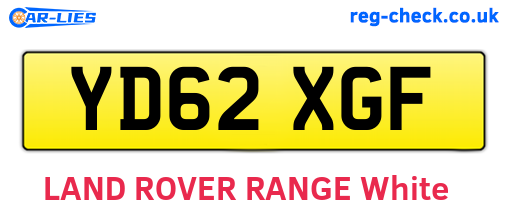 YD62XGF are the vehicle registration plates.
