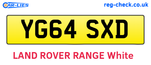 YG64SXD are the vehicle registration plates.