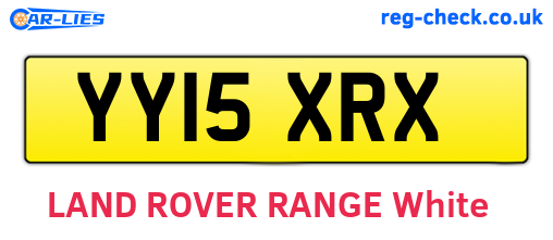 YY15XRX are the vehicle registration plates.
