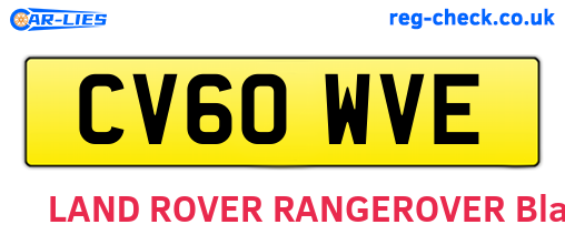 CV60WVE are the vehicle registration plates.
