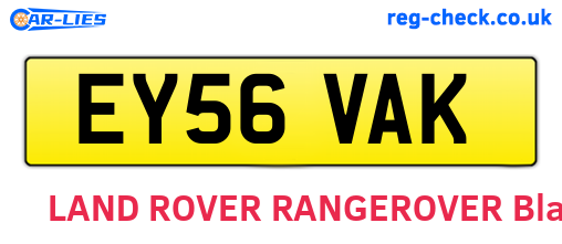 EY56VAK are the vehicle registration plates.