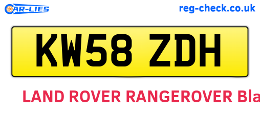 KW58ZDH are the vehicle registration plates.