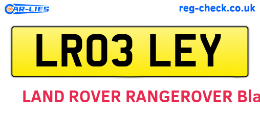 LR03LEY are the vehicle registration plates.
