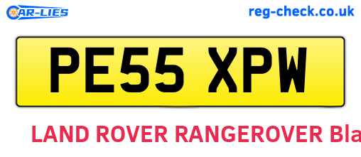 PE55XPW are the vehicle registration plates.