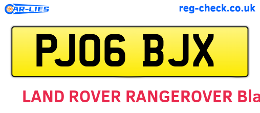 PJ06BJX are the vehicle registration plates.