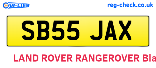 SB55JAX are the vehicle registration plates.