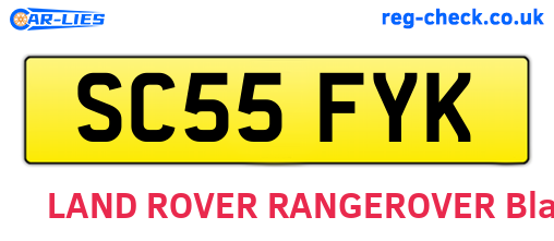 SC55FYK are the vehicle registration plates.