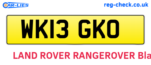 WK13GKO are the vehicle registration plates.
