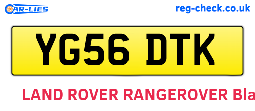YG56DTK are the vehicle registration plates.