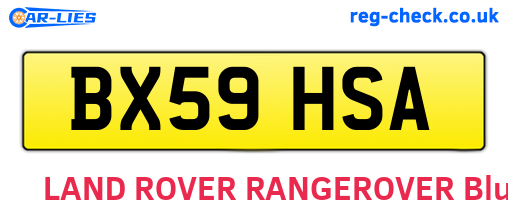 BX59HSA are the vehicle registration plates.