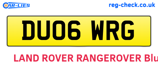 DU06WRG are the vehicle registration plates.