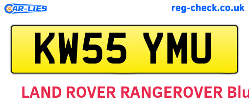 KW55YMU are the vehicle registration plates.