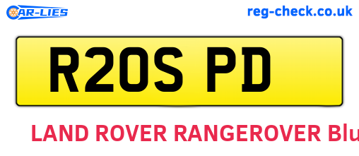 R20SPD are the vehicle registration plates.