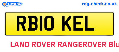 RB10KEL are the vehicle registration plates.