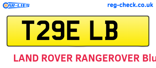 T29ELB are the vehicle registration plates.
