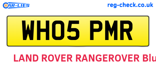 WH05PMR are the vehicle registration plates.