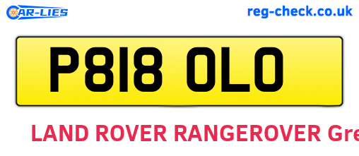P818OLO are the vehicle registration plates.