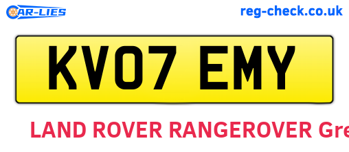 KV07EMY are the vehicle registration plates.