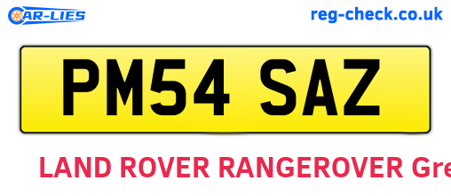 PM54SAZ are the vehicle registration plates.
