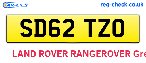 SD62TZO are the vehicle registration plates.