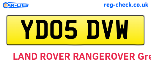YD05DVW are the vehicle registration plates.