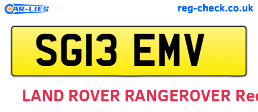 SG13EMV are the vehicle registration plates.
