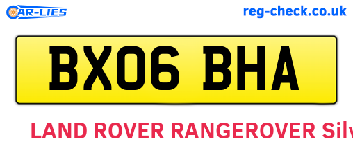 BX06BHA are the vehicle registration plates.