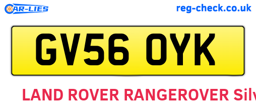 GV56OYK are the vehicle registration plates.
