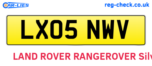 LX05NWV are the vehicle registration plates.